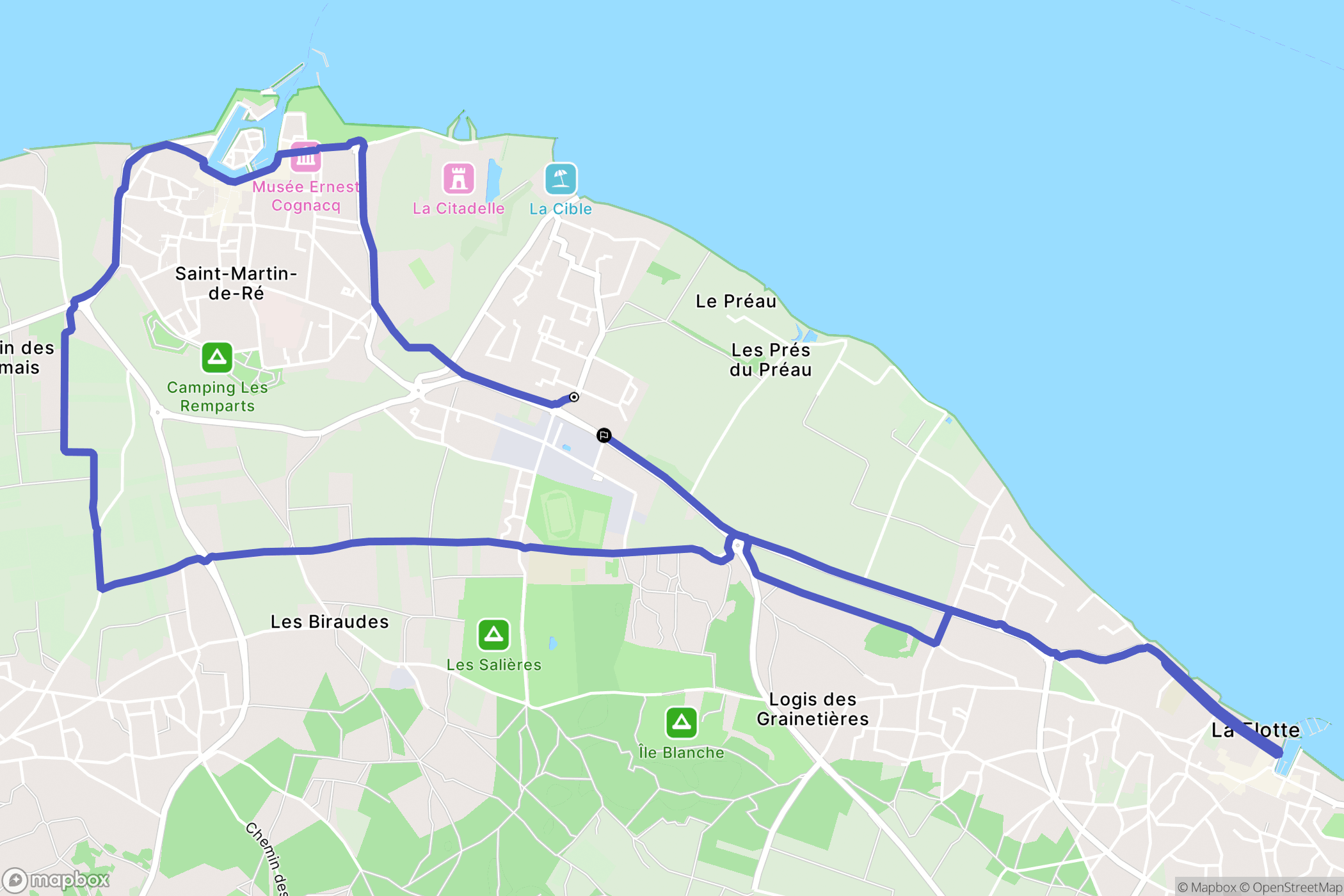 Saint-Martin-de-Ré : carte du parcours de randonnée - France