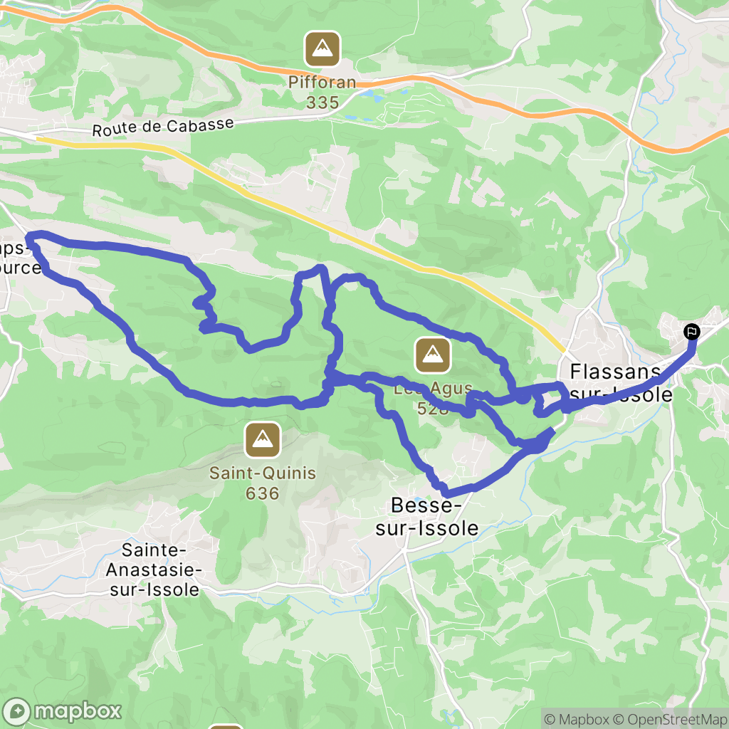 Flassans-sur-Issole : carte du parcours de randonnée - France