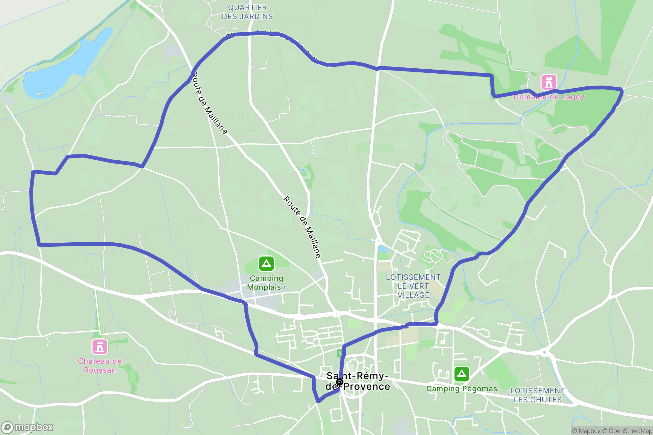 Saint-Rémy-de-Provence : carte du parcours de randonnée - France