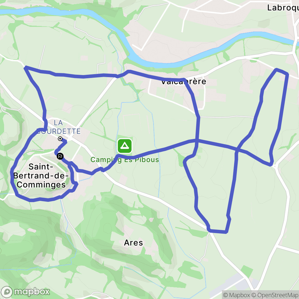 Saint-Bertrand-de-Comminges : carte du parcours de randonnée - France