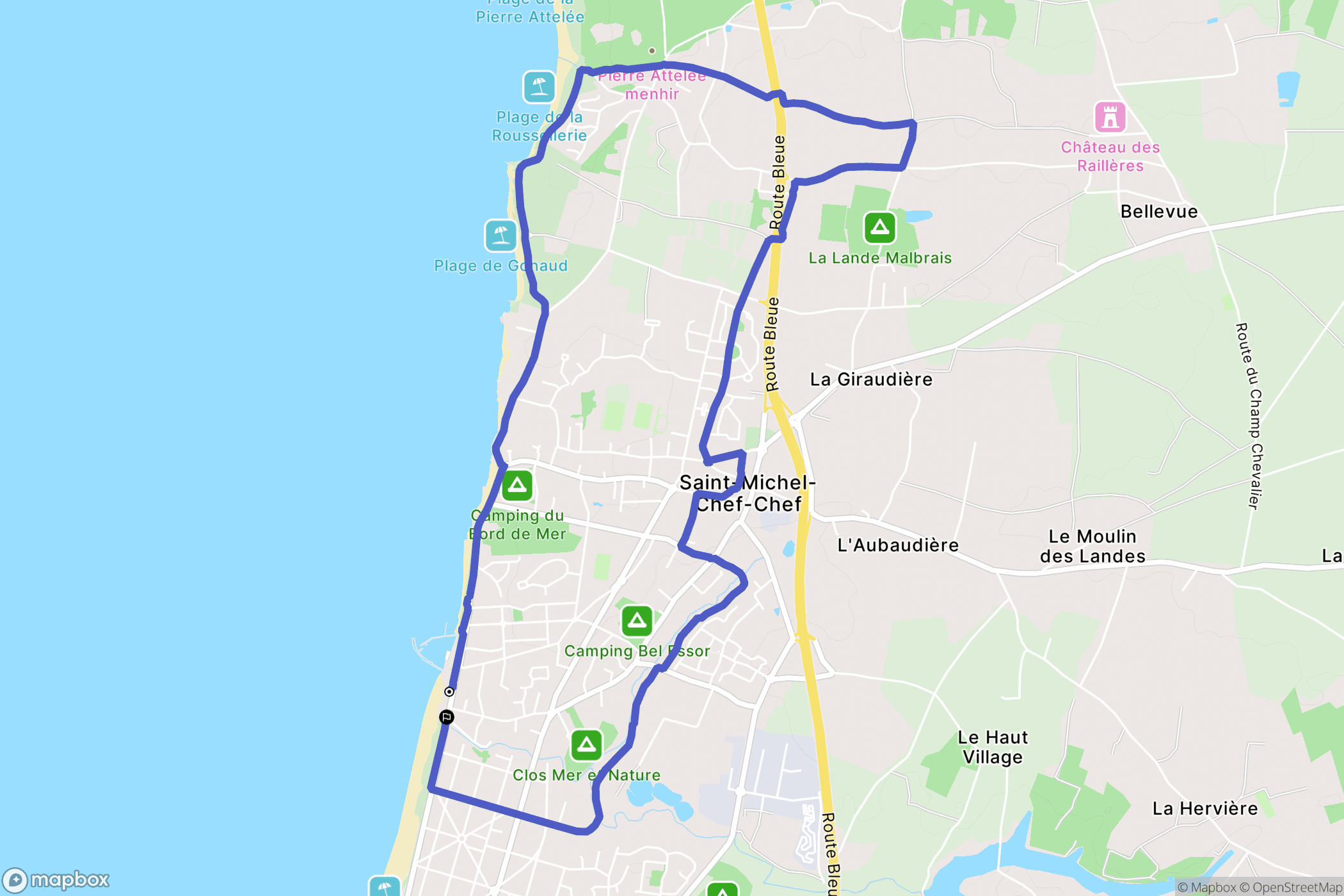 Saint-Michel-Chef-Chef : carte du parcours de randonnée - France