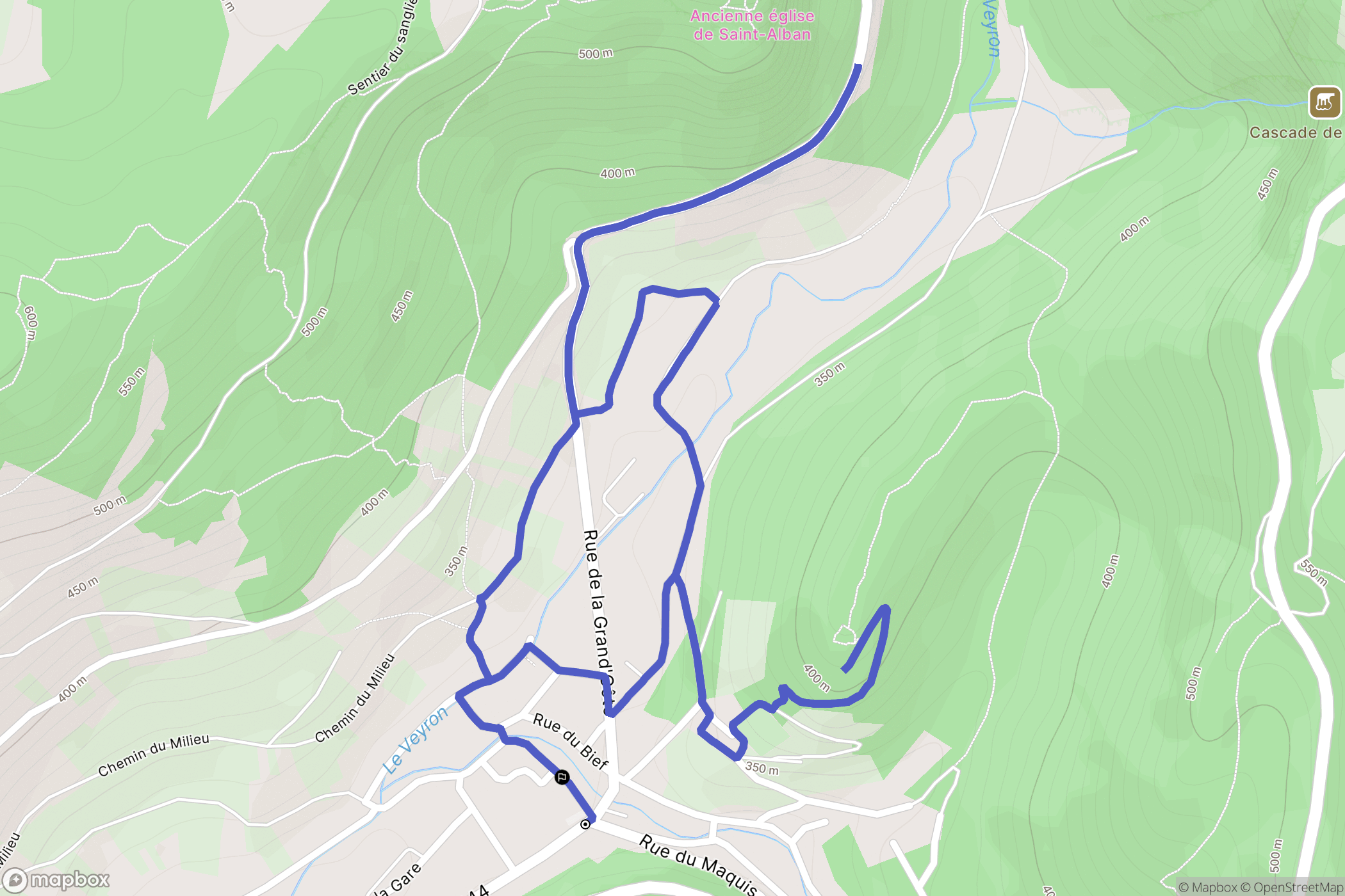 Cerdon : carte du parcours de randonnée - France