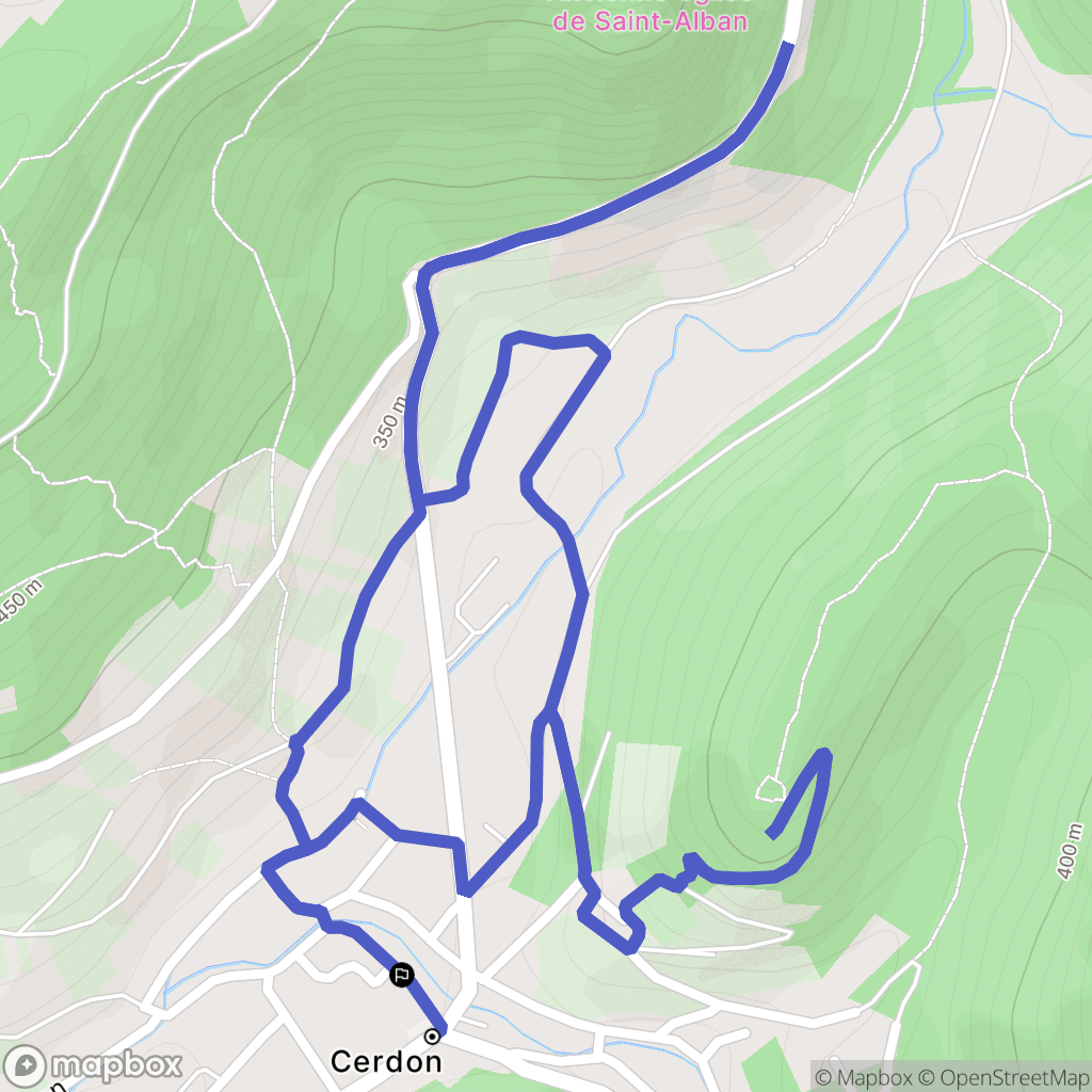 Cerdon : carte du parcours de randonnée - France