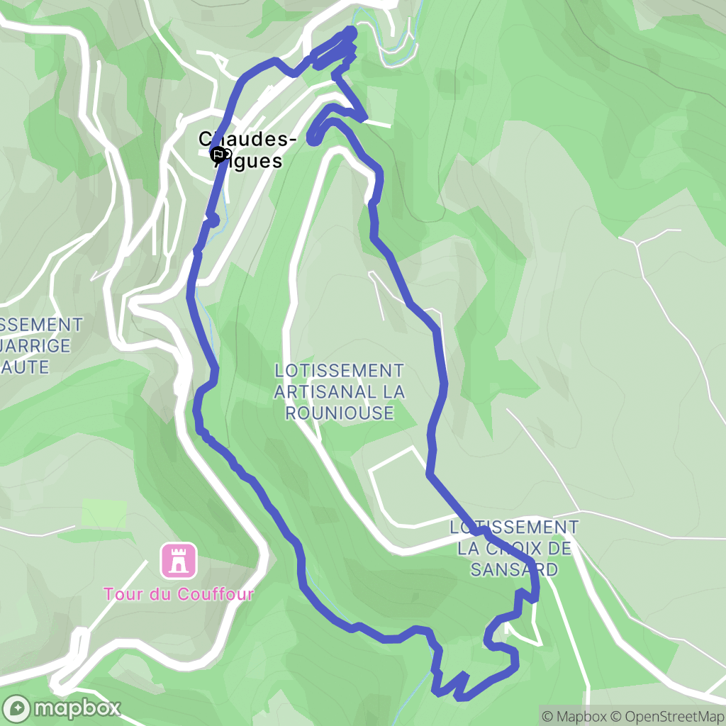 Chaudes-Aigues : carte du parcours de randonnée - France