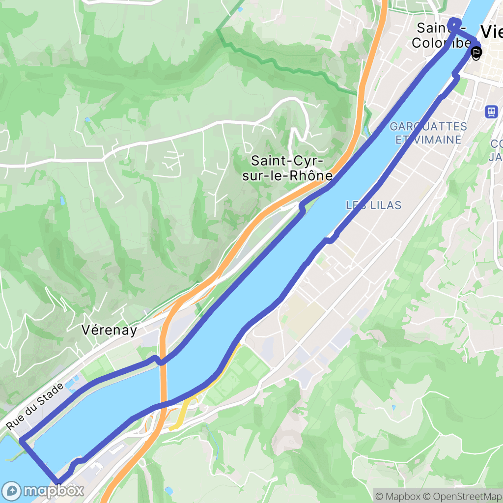 Vienne : carte du parcours de randonnée - France