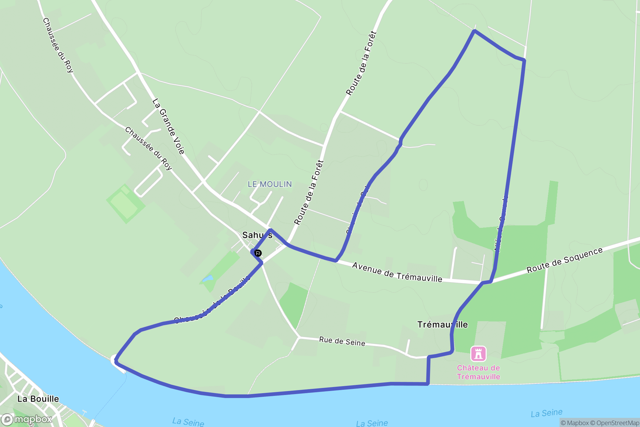 Sahurs : carte du parcours de randonnée - France