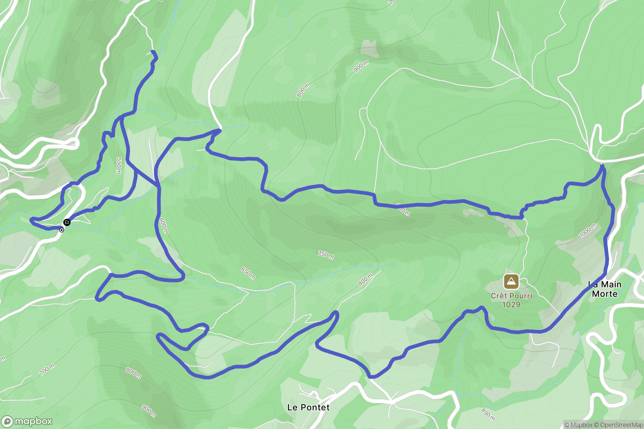 Saint-Claude : carte du parcours de randonnée - France