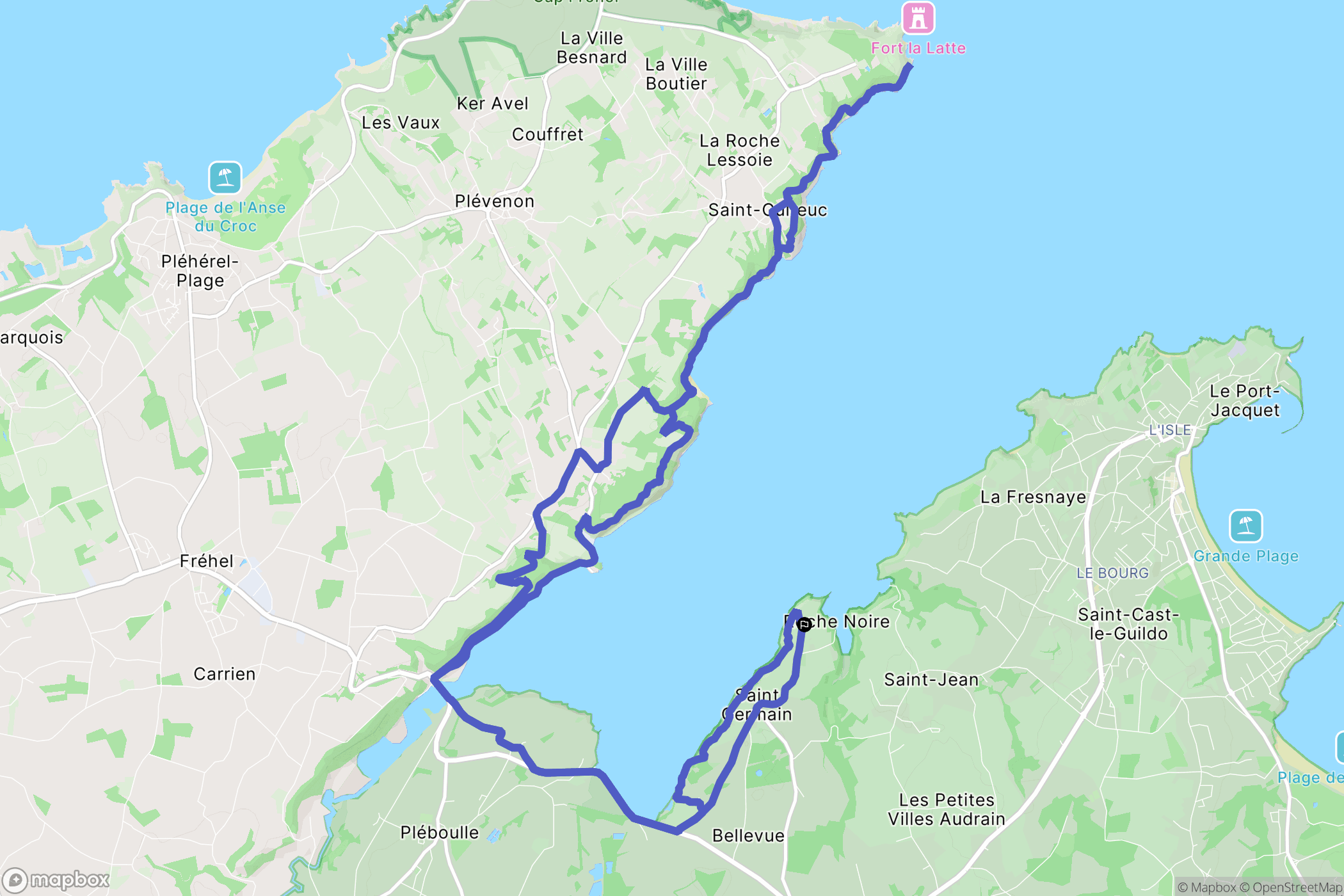 Matignon : carte du parcours de randonnée - France