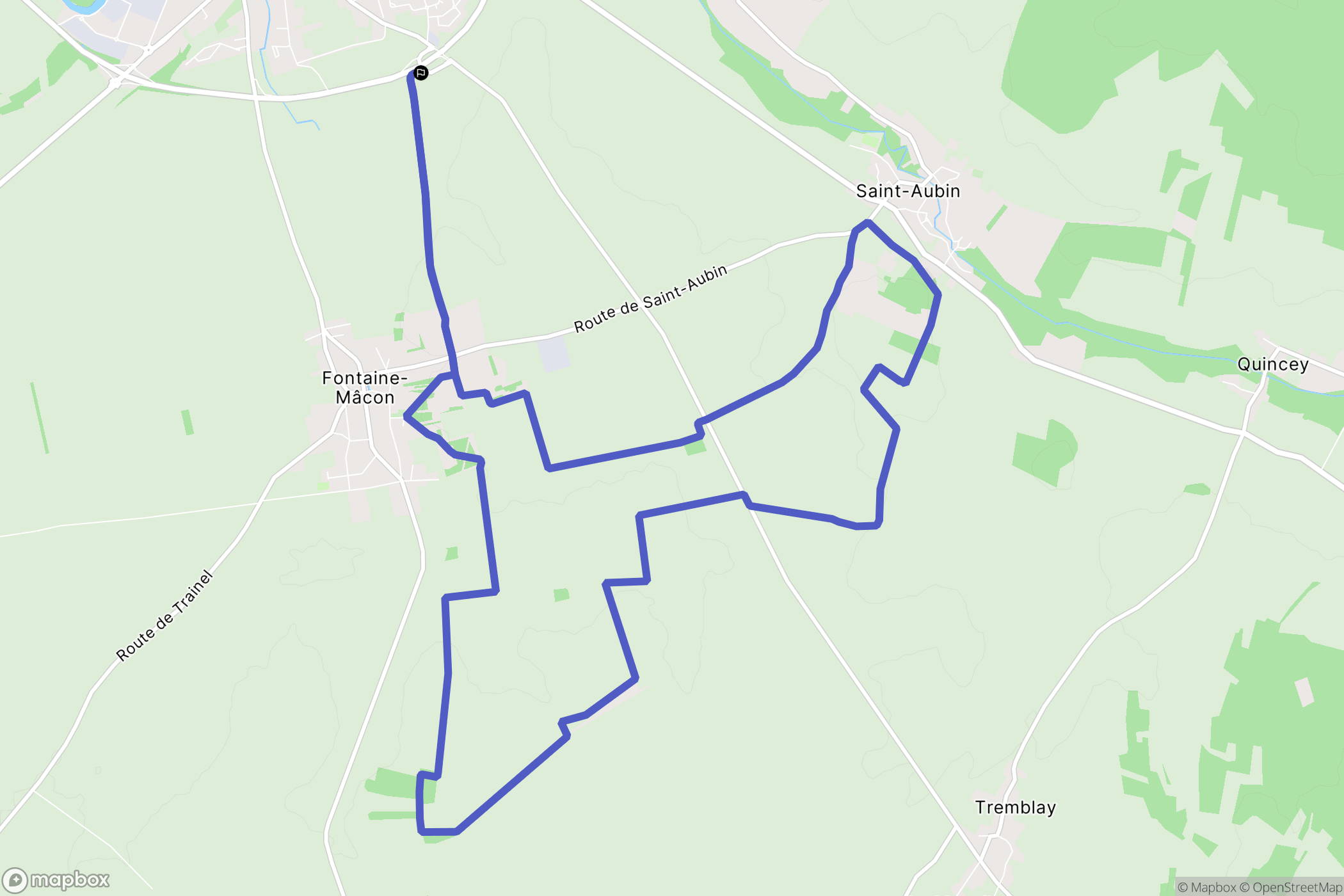 Nogent-sur-Seine : carte du parcours de randonnée - France
