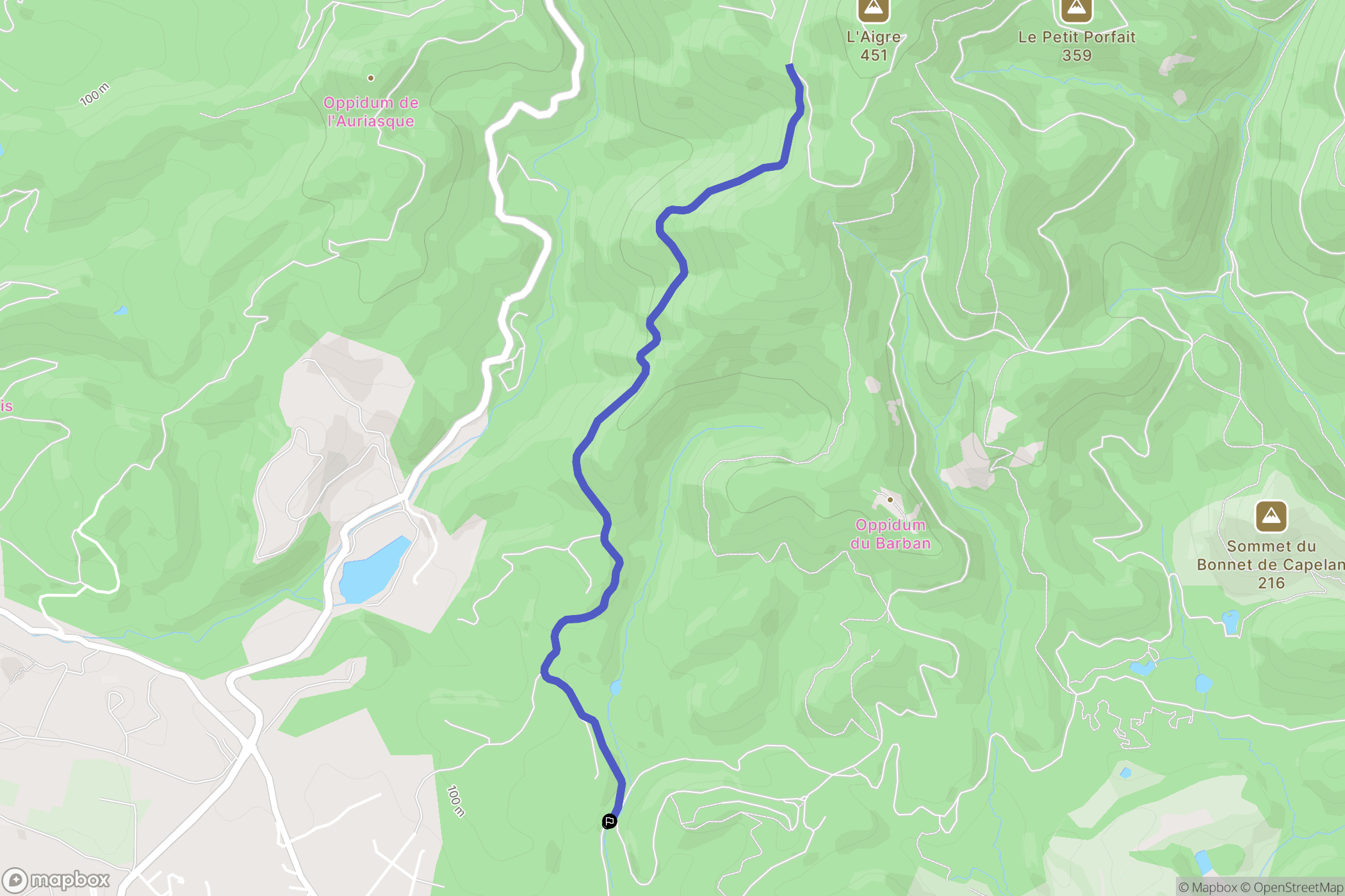 Fréjus : carte du parcours de randonnée - France