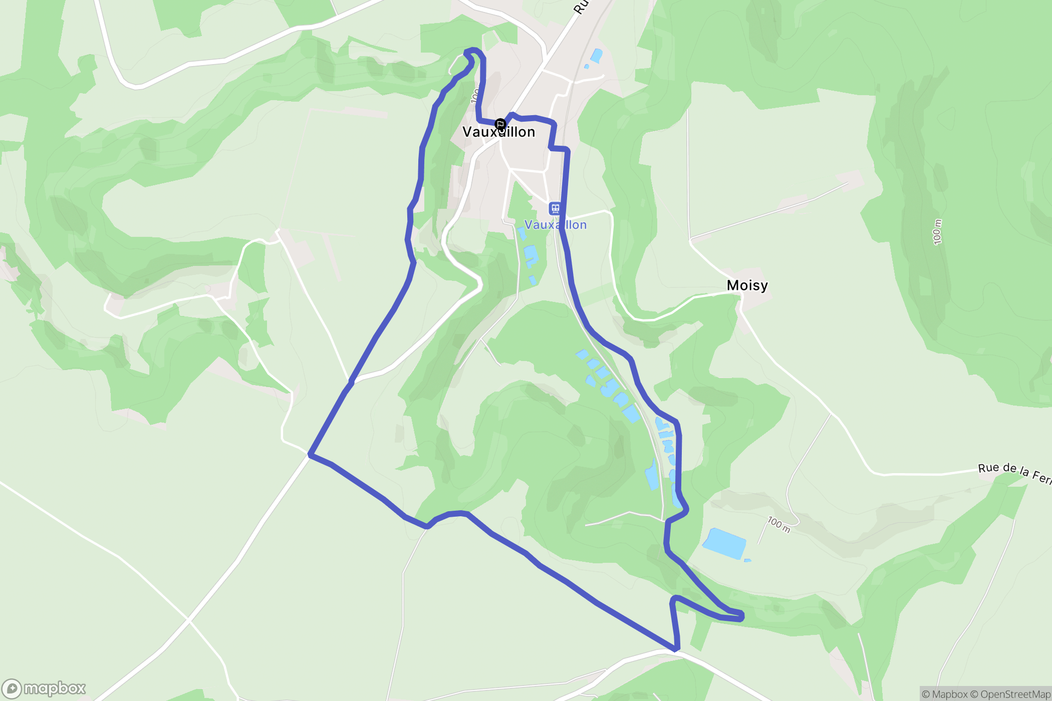 Vauxaillon : carte du parcours de randonnée - France