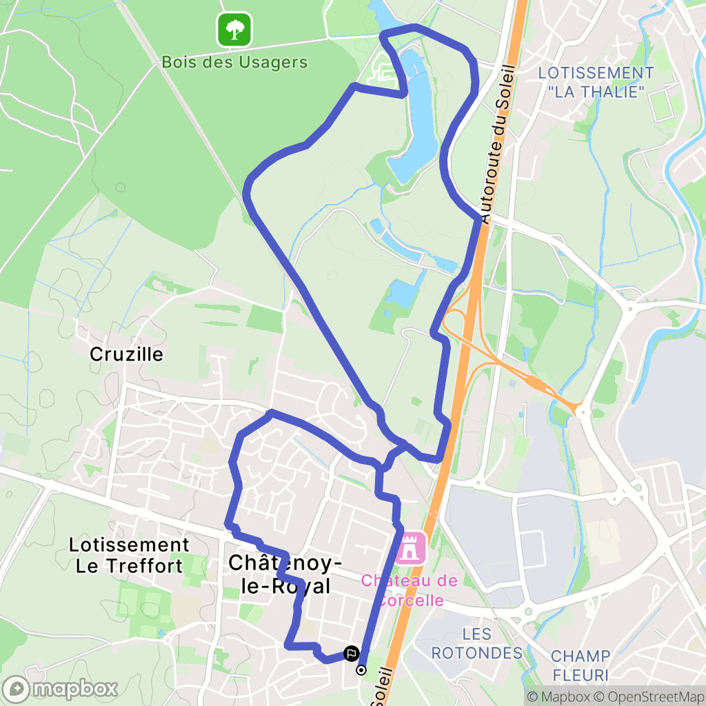 Châtenoy-le-Royal : carte du parcours de randonnée - France