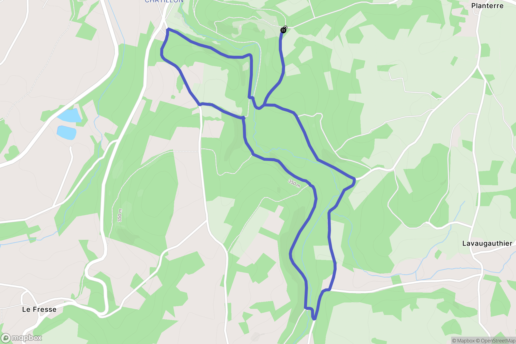 Colondannes : carte du parcours de randonnée - France