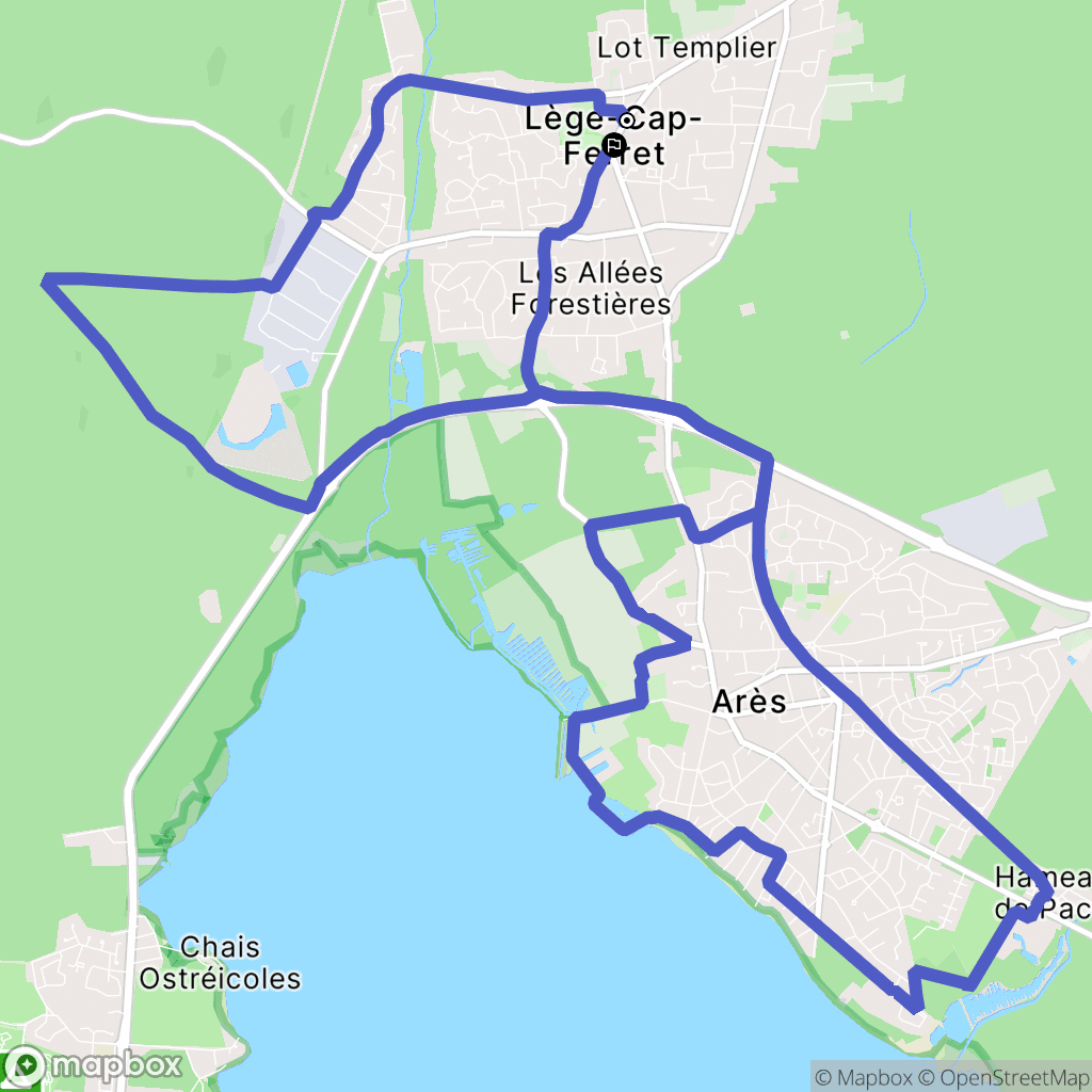 Lège-Cap-Ferret : carte du parcours de randonnée - France