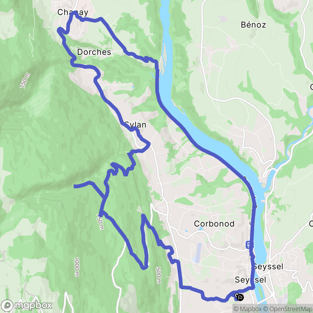Seyssel : carte du parcours de randonnée - France