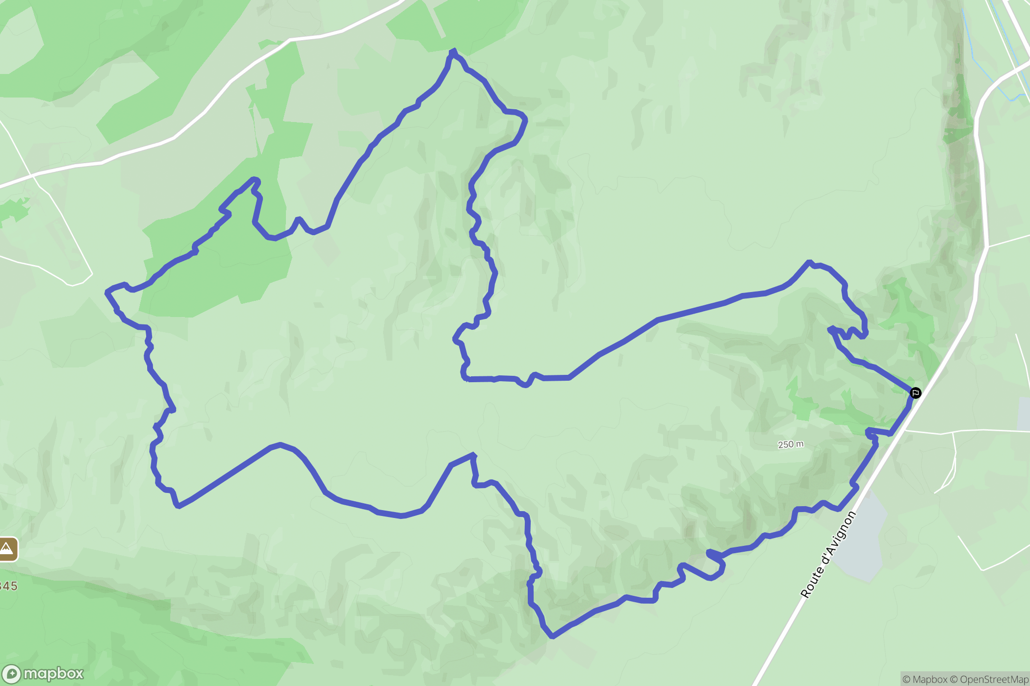 Sénas : carte du parcours de randonnée - France