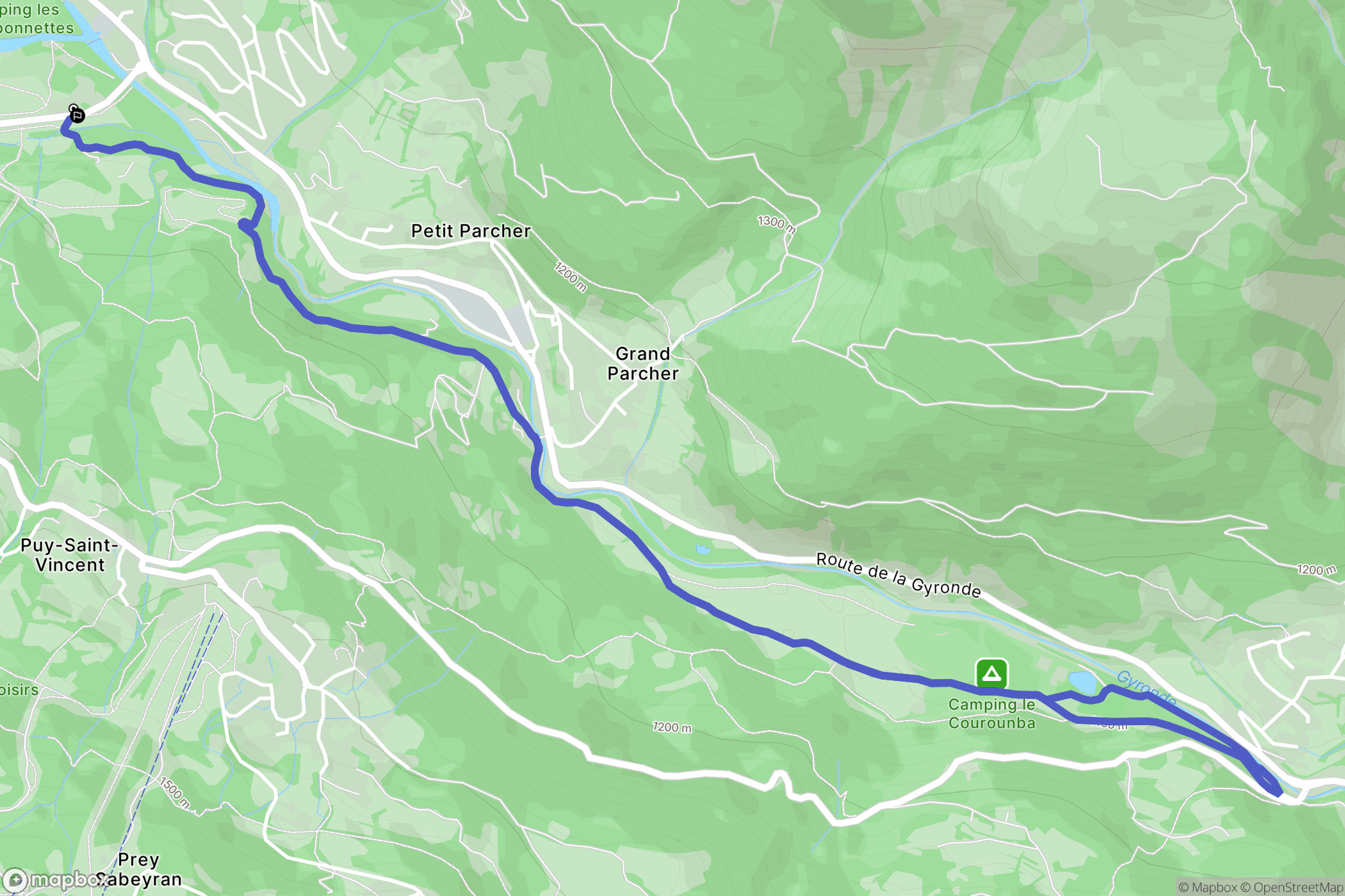 Vallouise-Pelvoux : carte du parcours de randonnée - France