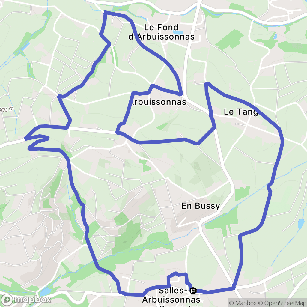 Salles-Arbuissonnas-en-Beaujolais : carte du parcours de randonnée - France