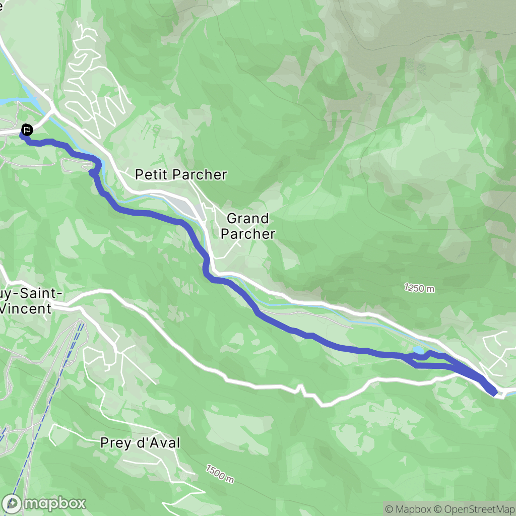 Vallouise-Pelvoux : carte du parcours de randonnée - France