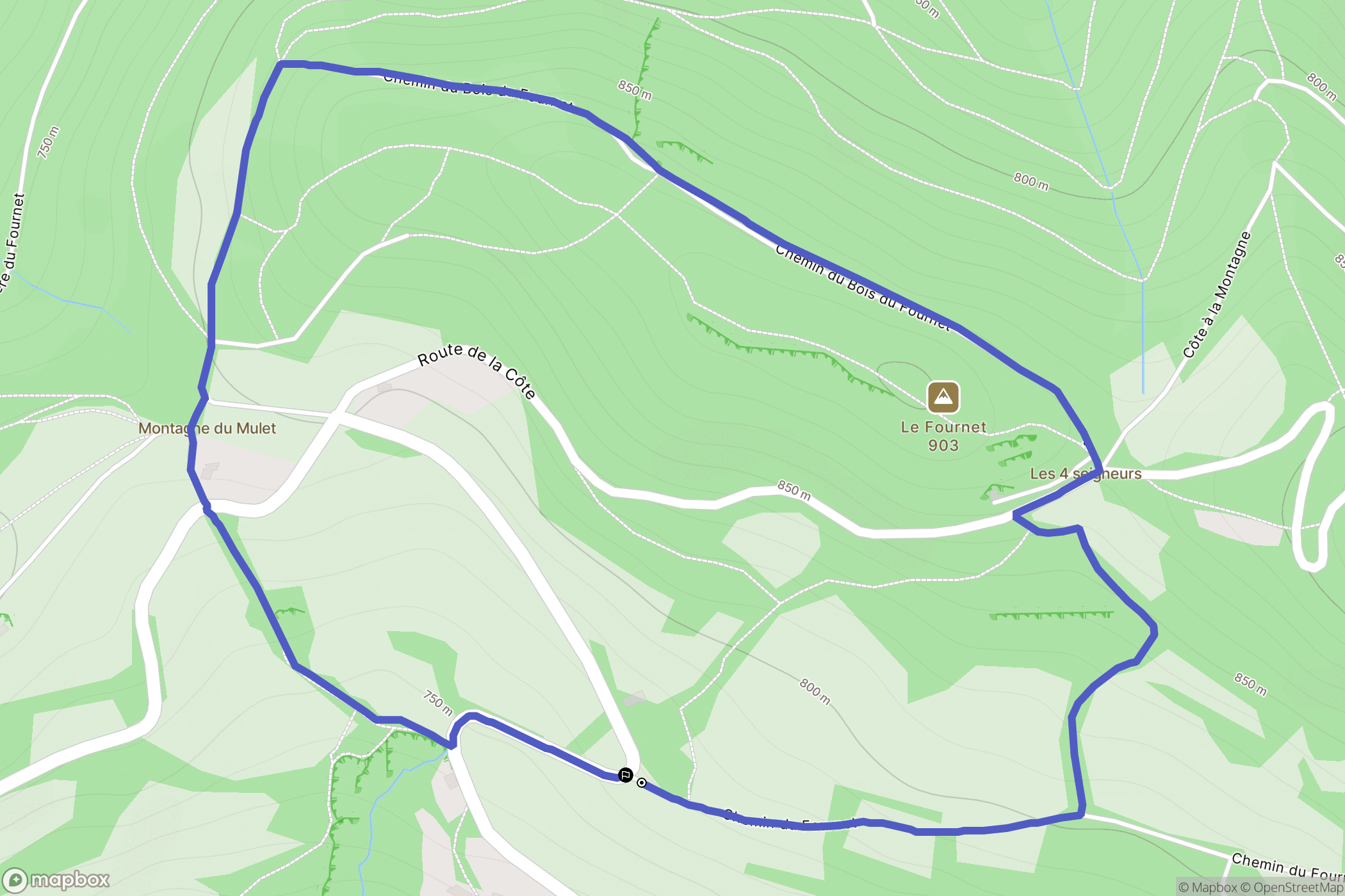 Herbeys : carte du parcours de randonnée - France