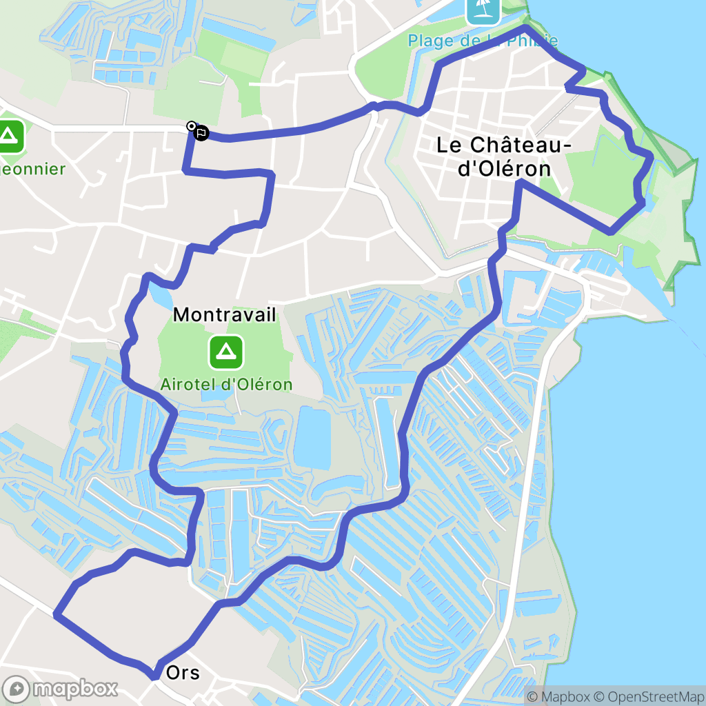 Le Château-d'Oléron : carte du parcours de randonnée - France