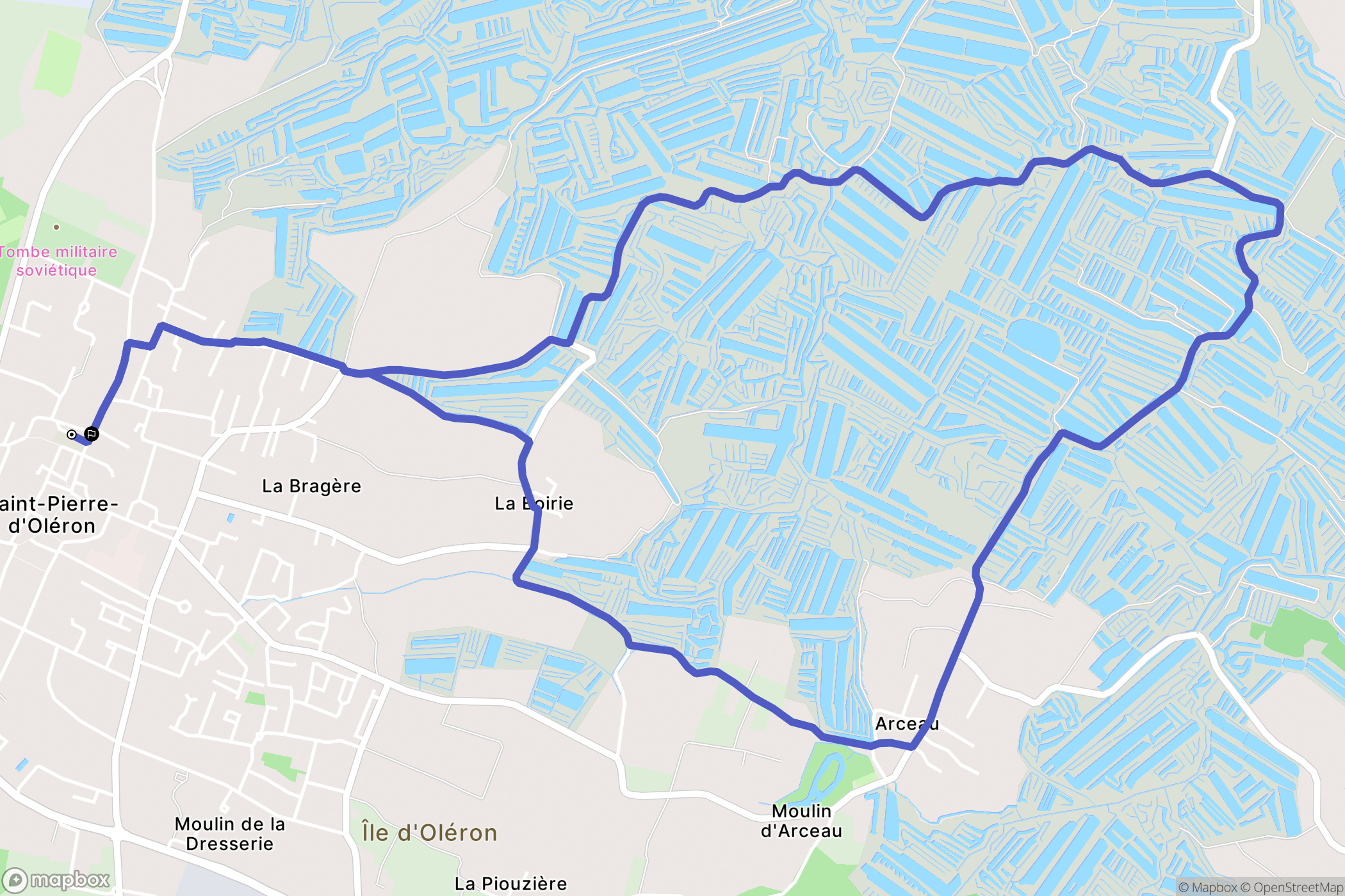 Saint-Pierre-d'Oléron : carte du parcours de randonnée - France