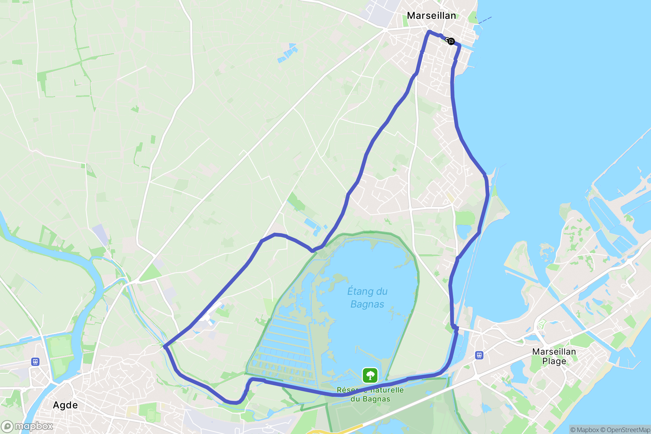 Marseillan : carte du parcours de randonnée - France