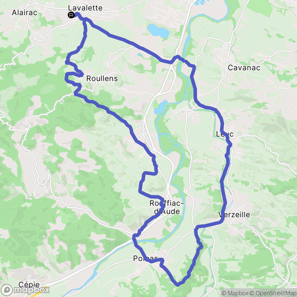 Lavalette : carte du parcours de randonnée - France
