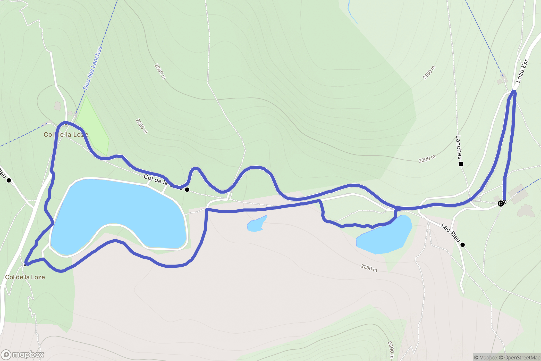Courchevel : carte du parcours de randonnée - France