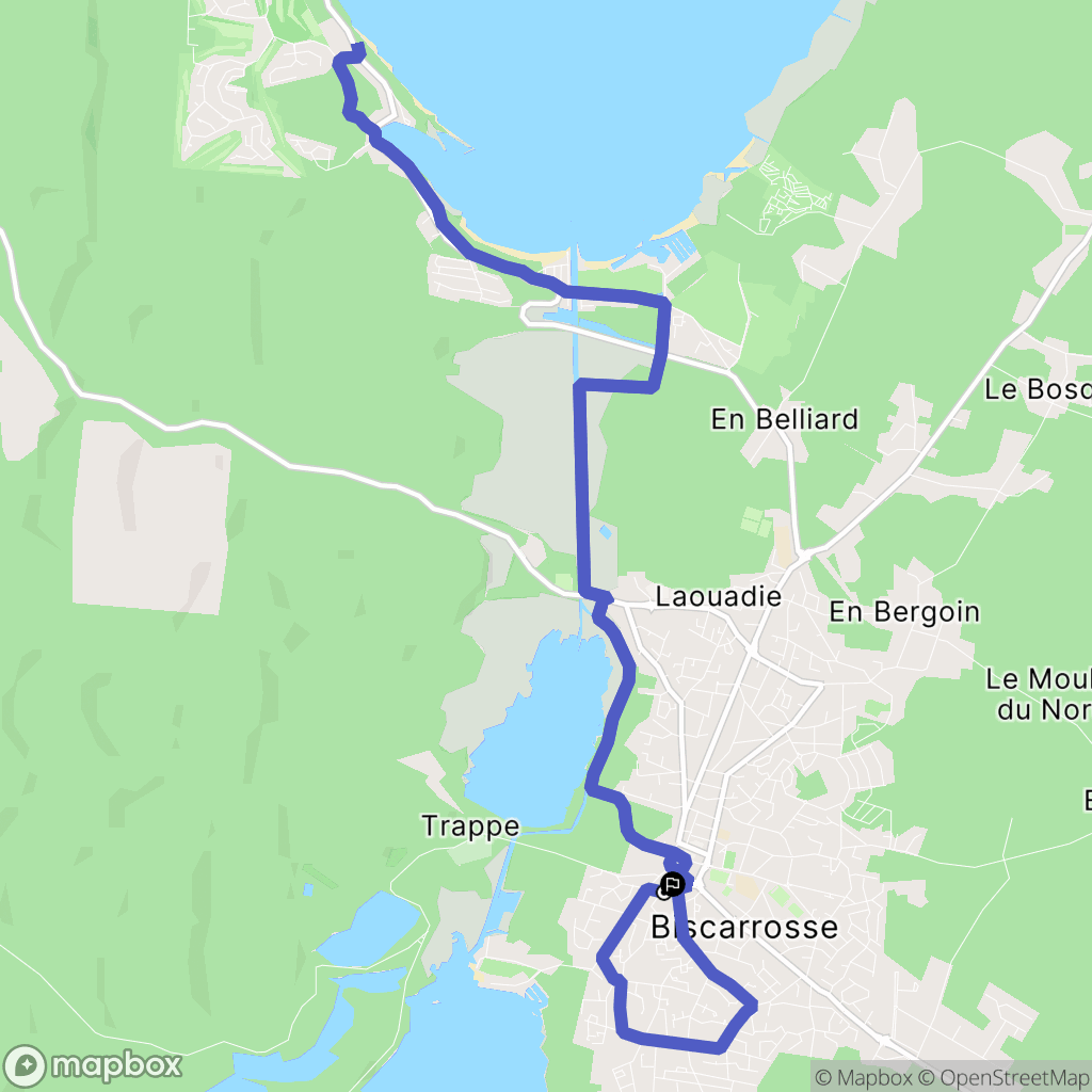 Biscarrosse : carte du parcours de randonnée - France