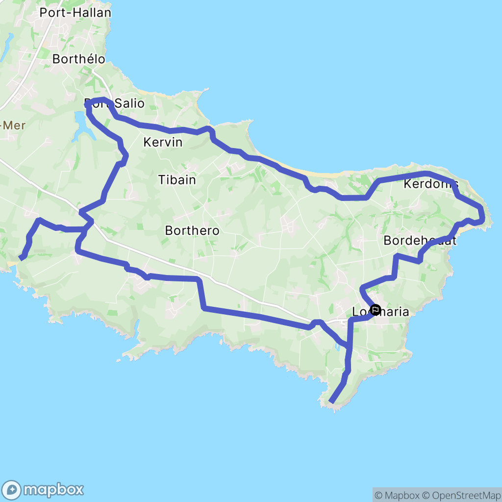Locmaria : carte du parcours de randonnée - France