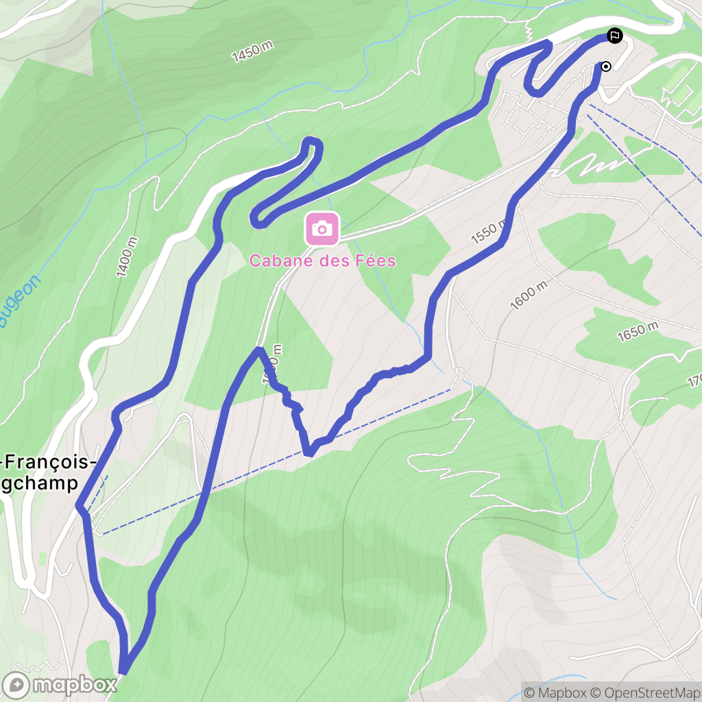 Saint-François-Longchamp : carte du parcours de randonnée - France