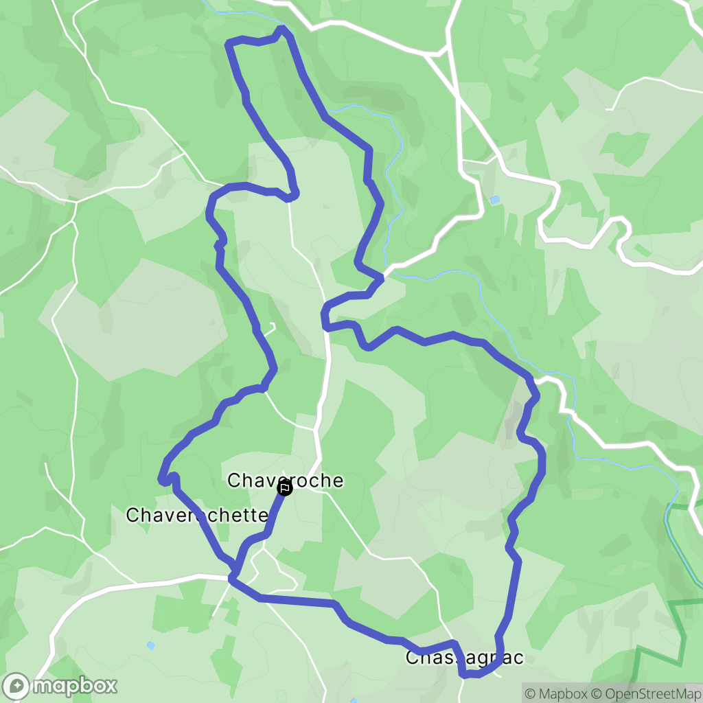 Chaveroche : carte du parcours de randonnée - France
