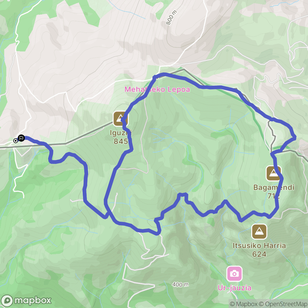 Itxassou : carte du parcours de randonnée - France