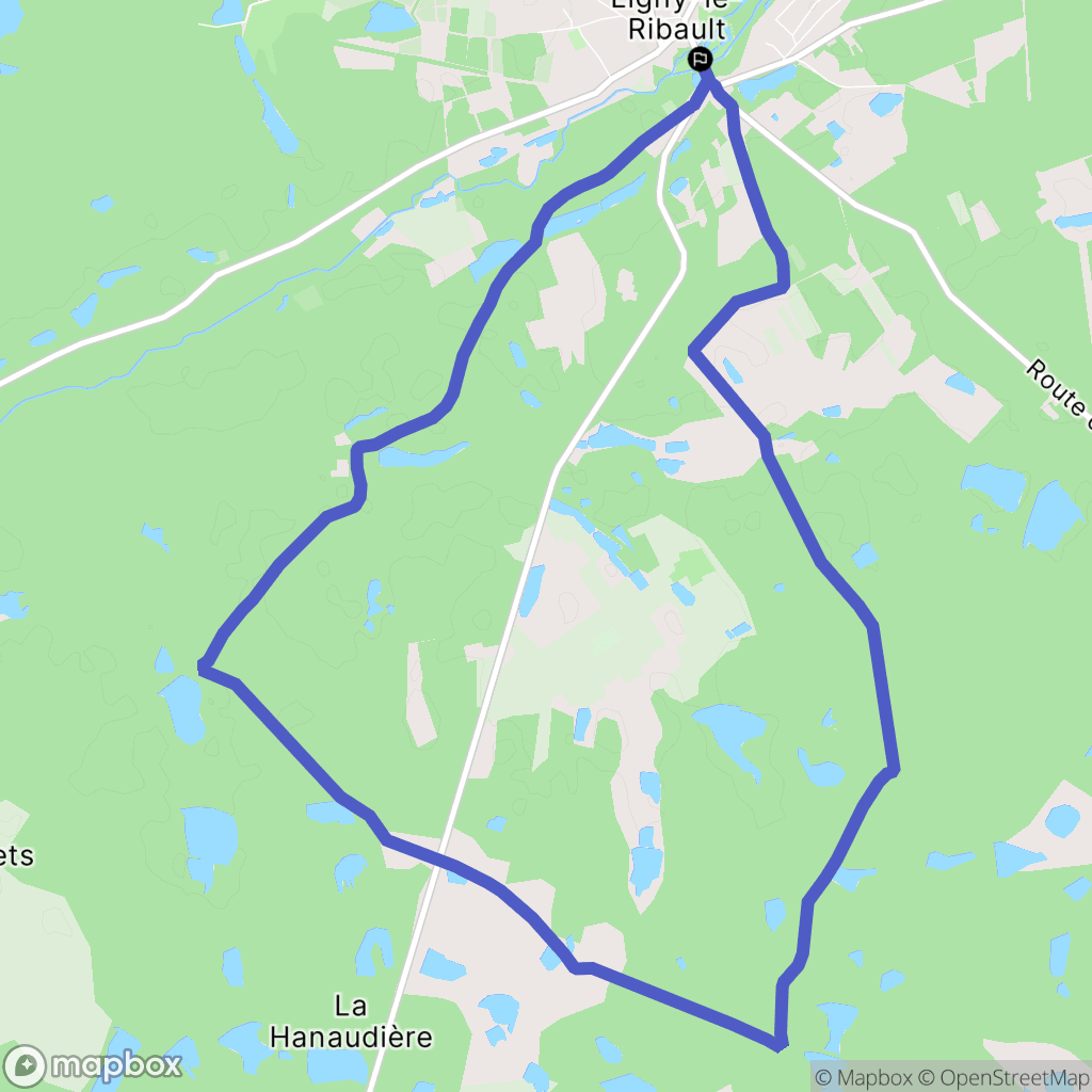 Ligny-le-Ribault : carte du parcours de randonnée - France