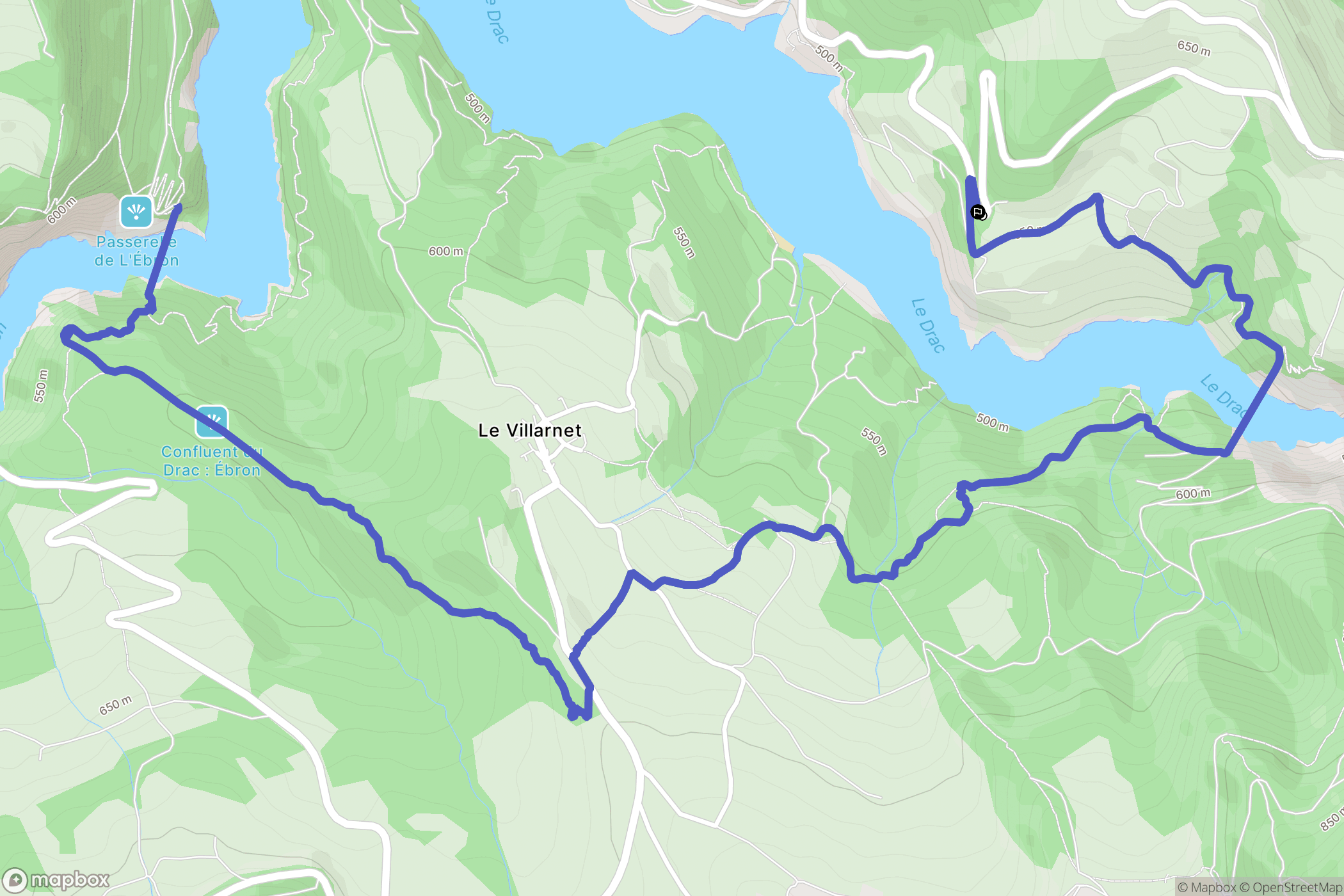 Mayres-Savel : carte du parcours de randonnée - France