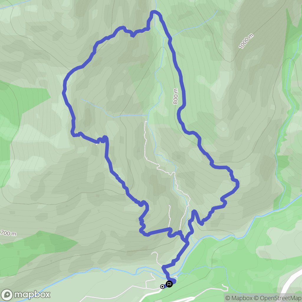 Bocognano : carte du parcours de randonnée - France