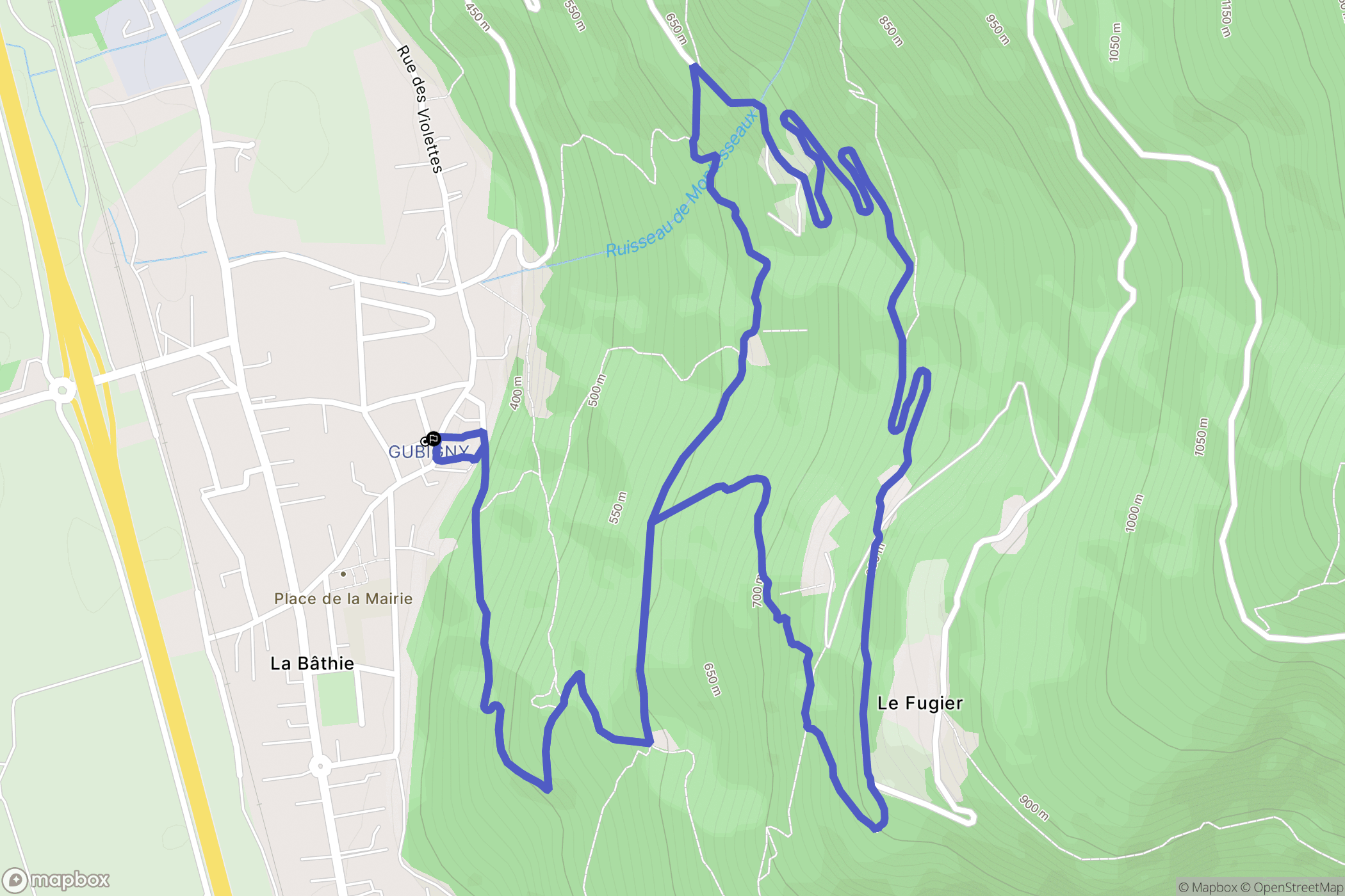 La Bathie : carte du parcours de randonnée - France
