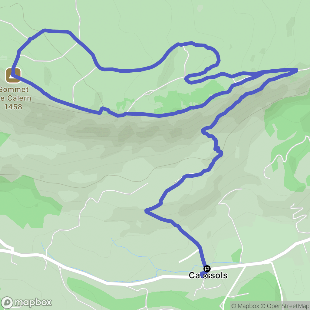 Caussols : carte du parcours de randonnée - France