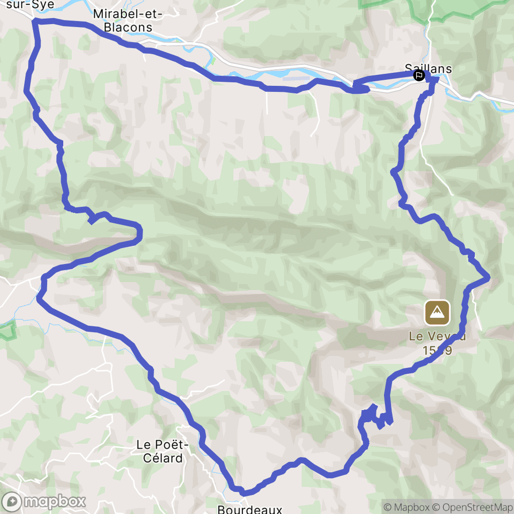 Saillans : carte du parcours de randonnée - France