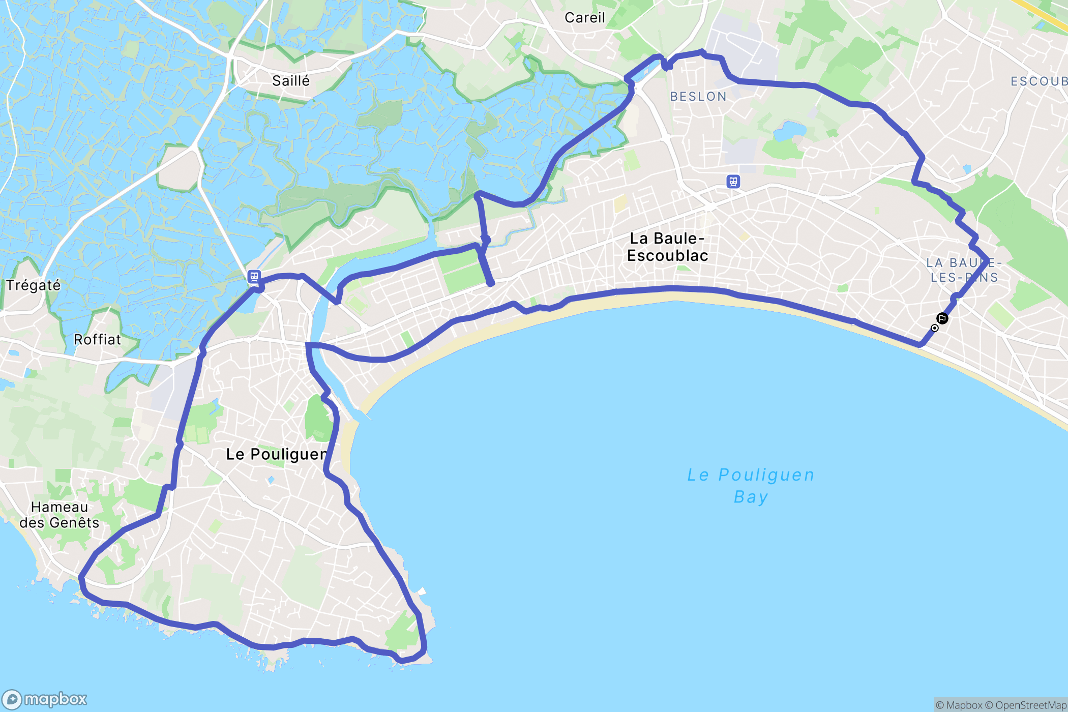 La Baule-Escoublac : carte du parcours de randonnée - France