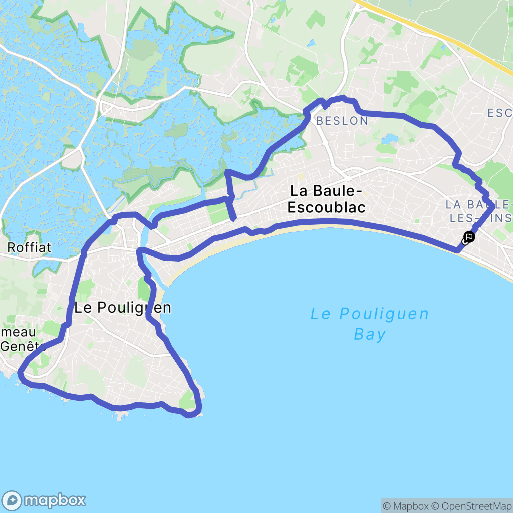 La Baule-Escoublac : carte du parcours de randonnée - France