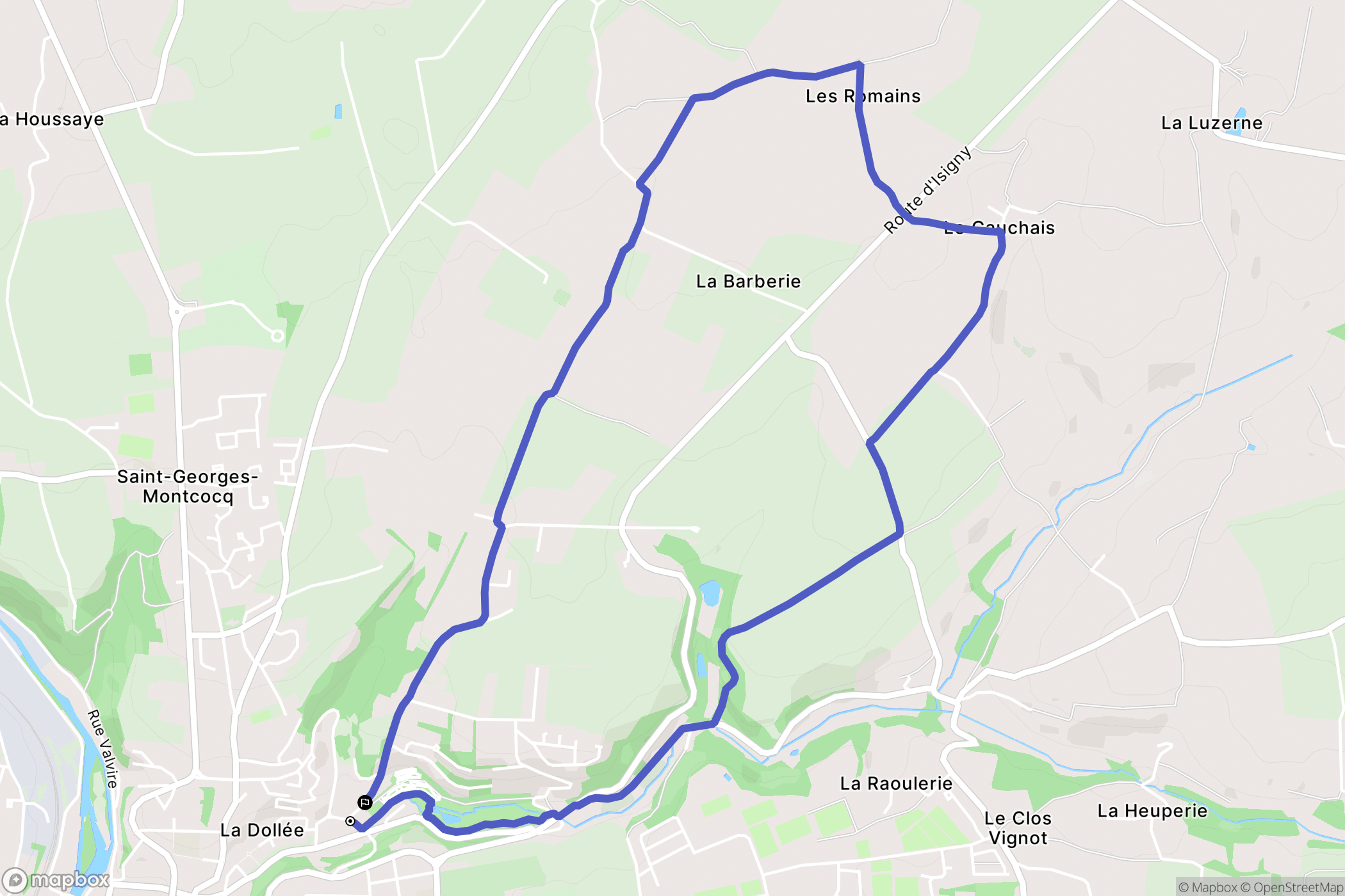 Saint-Lô : carte du parcours de randonnée - France