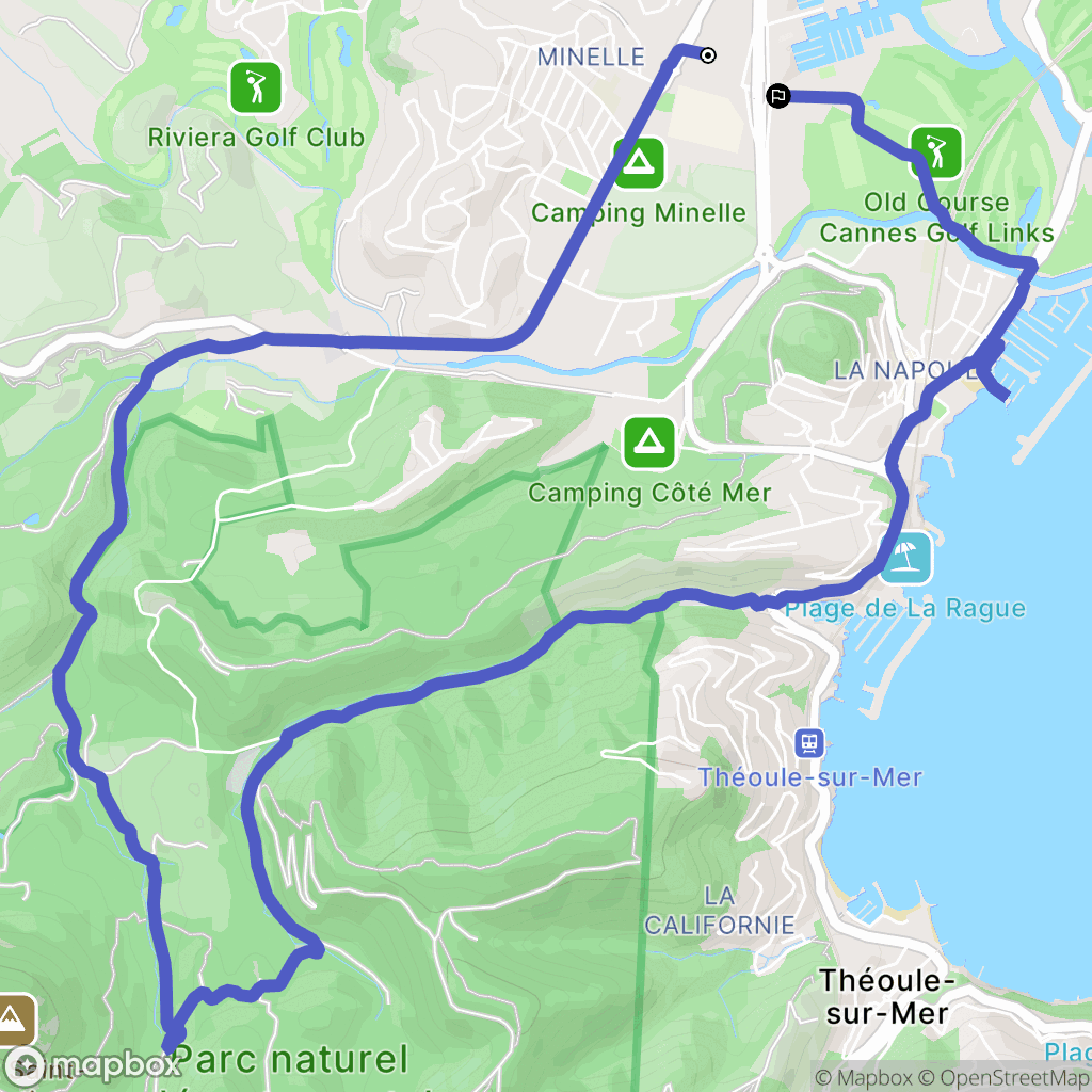 Mandelieu-la-Napoule : carte du parcours de randonnée - France
