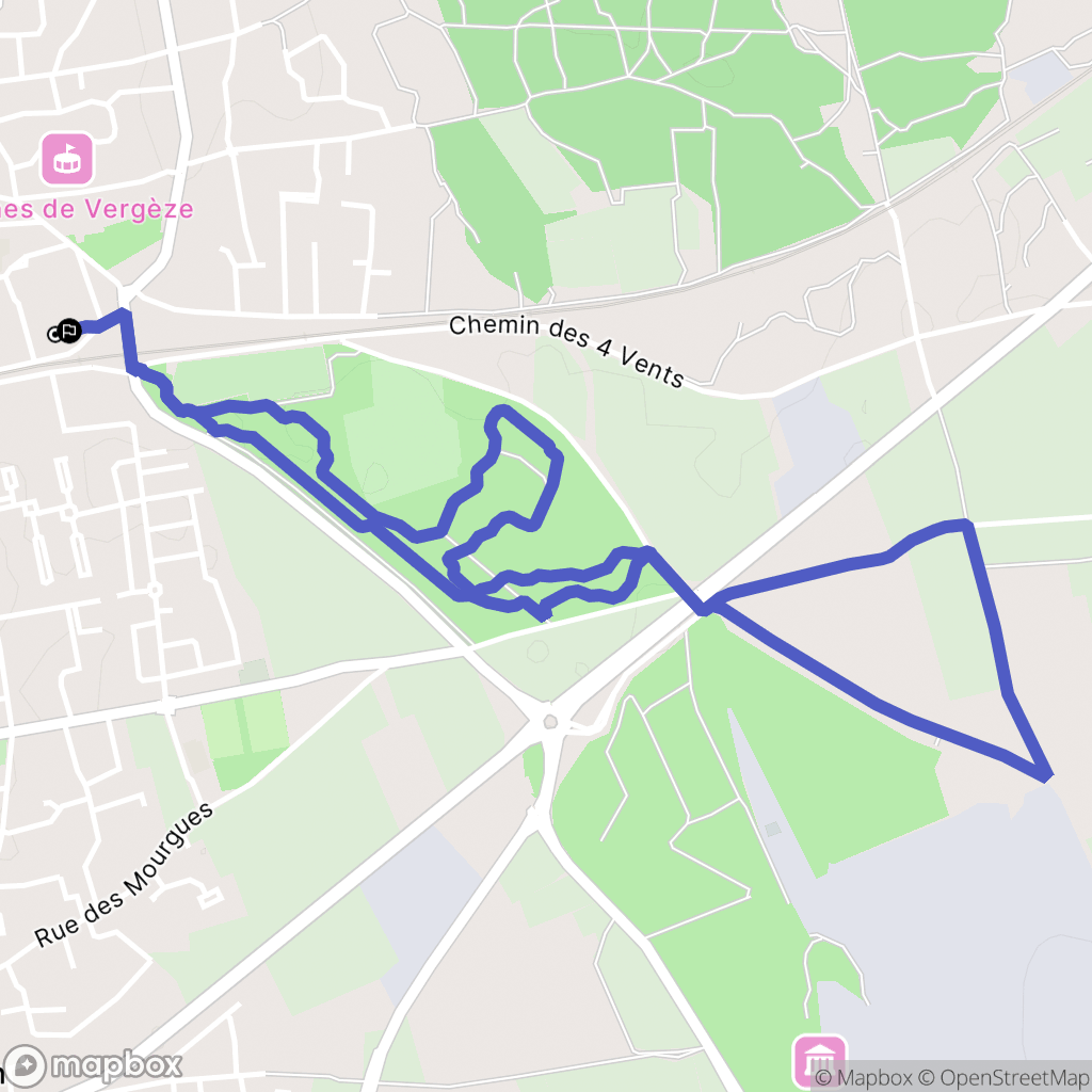 Vergèze : carte du parcours de randonnée - France