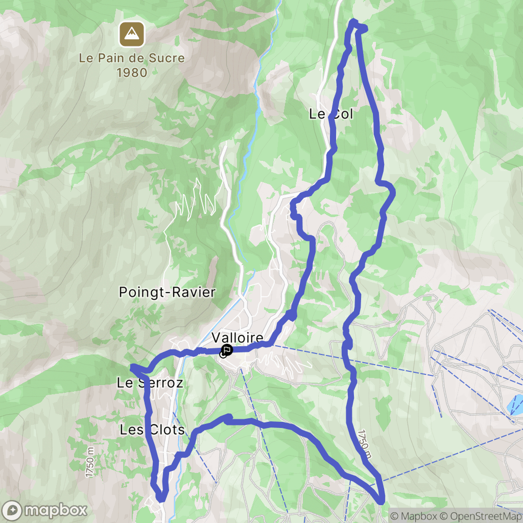Valloire : carte du parcours de randonnée - France