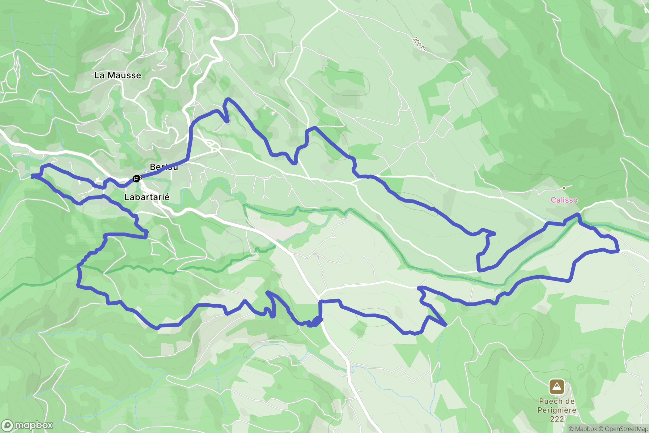 Berlou : carte du parcours de randonnée - France