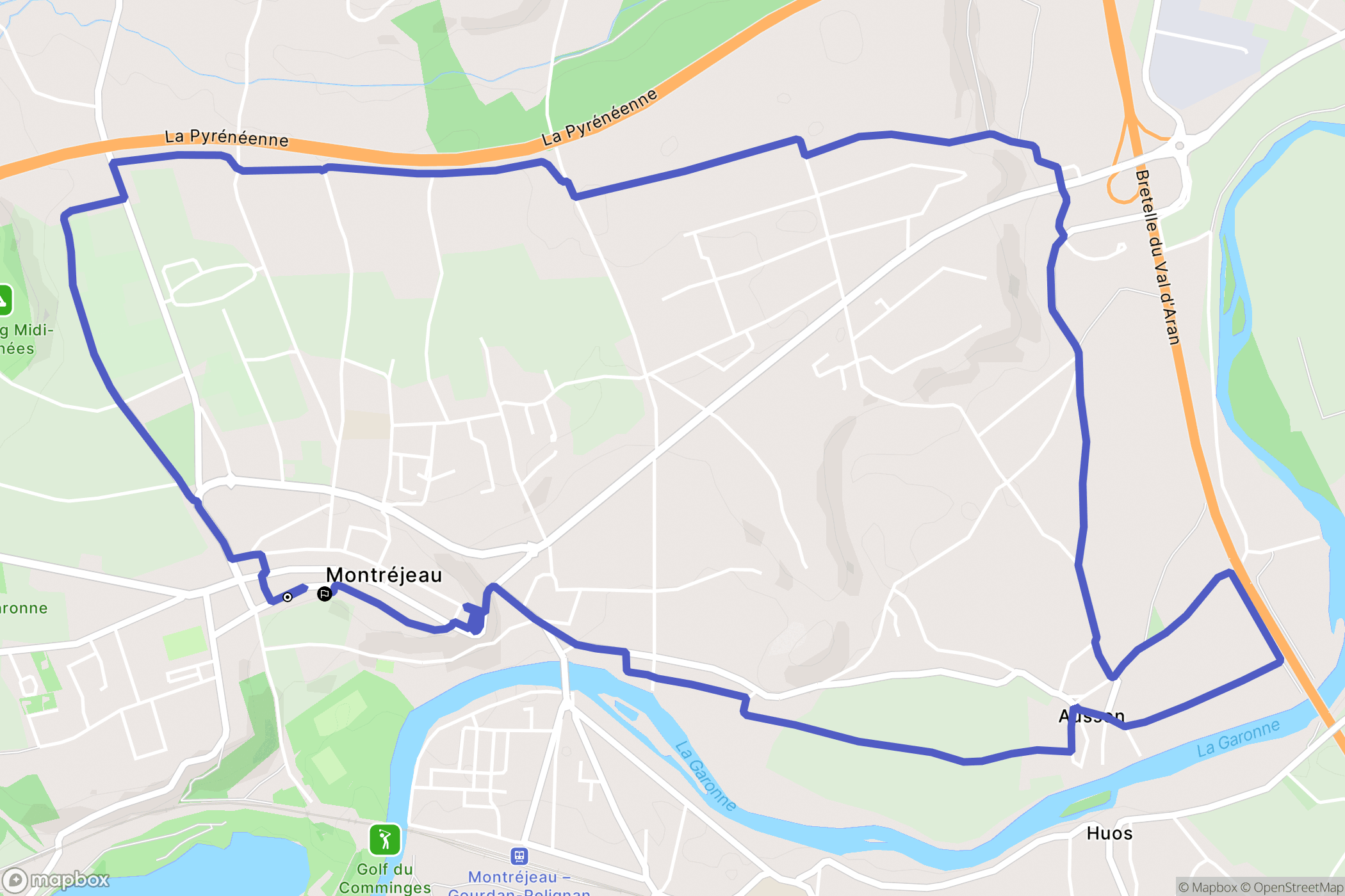 Montréjeau : carte du parcours de randonnée - France