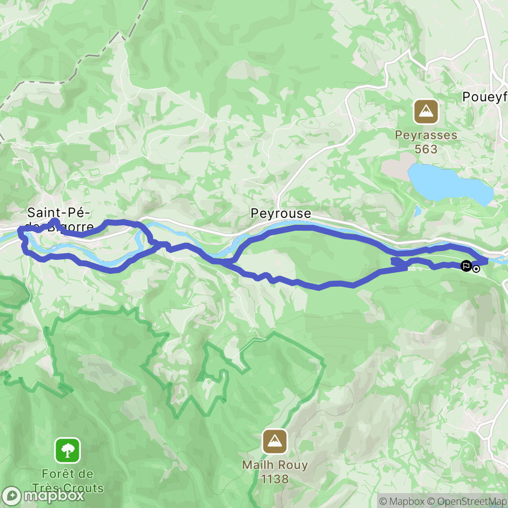Lourdes : carte du parcours de randonnée - France