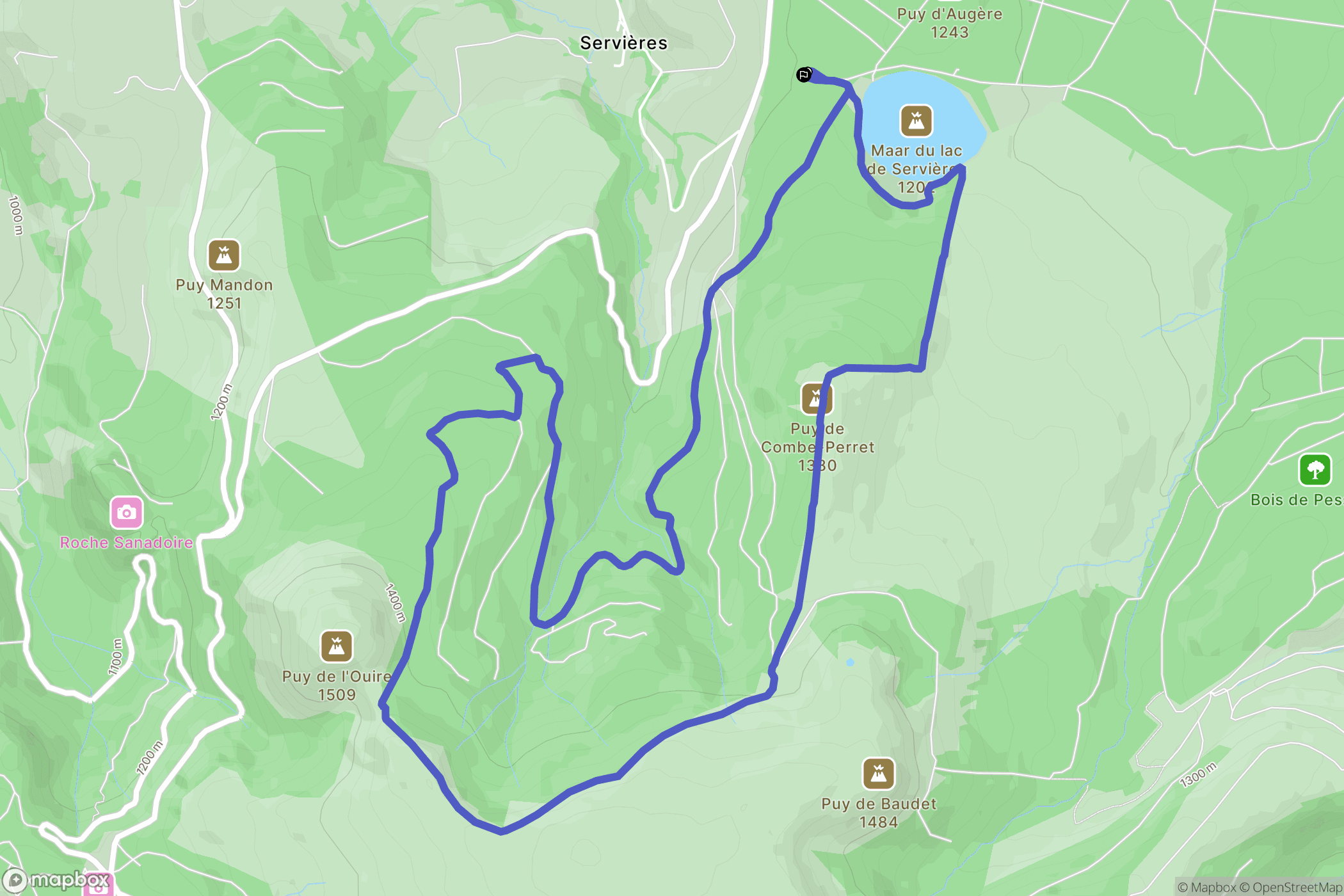 Orcival : carte du parcours de randonnée - France